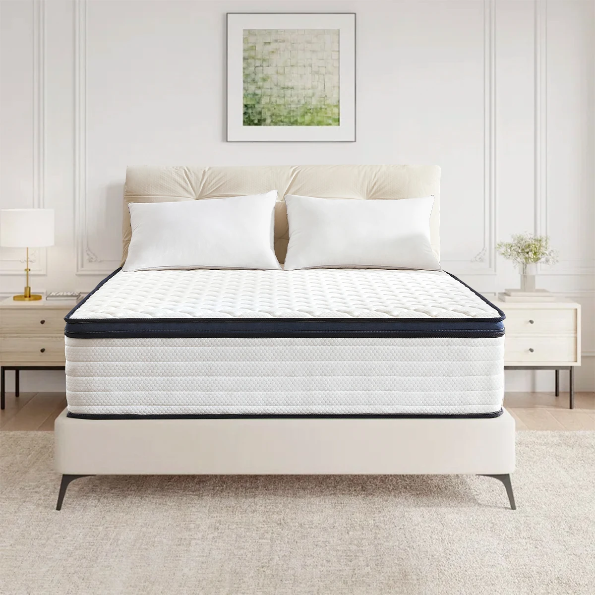 Queen Size Mattress Gel Memory Foam Hybrid Mattress , Pressure Relief, Medium Firm Comfort, Motion Isolation, Mattress in a box
